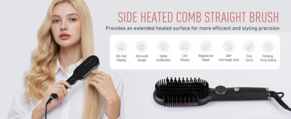 SIDE HEATED COMB STRAIGHT BRUSH