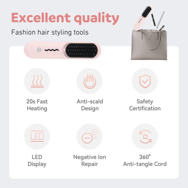 Cordless Hair Straightener Brush