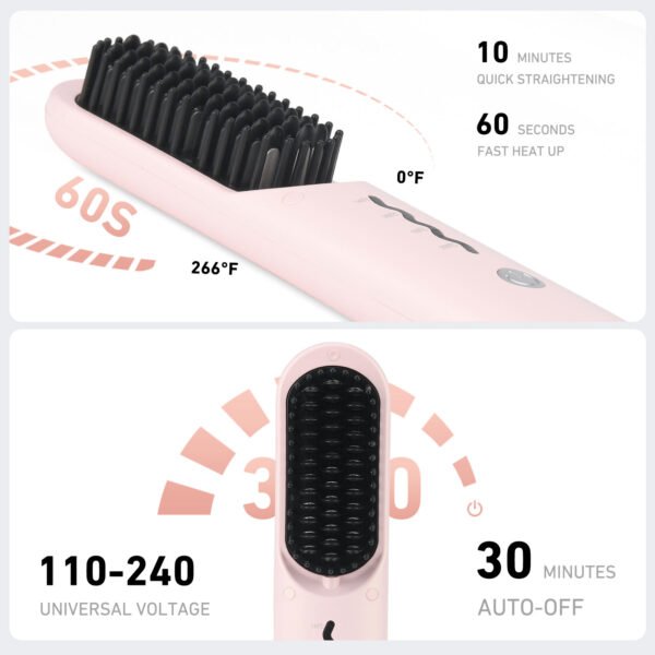 Cordless Hair Straightener Brush